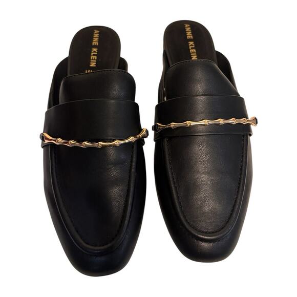 Anne Klein Black Mule Slip on Slides-NWB - Picture 1 of 4